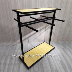 Стійка для одягу двустороння з полицею і кронштейнами LOFT